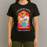 Skeleton Fueled By Spite And Caffeine T-Shirt