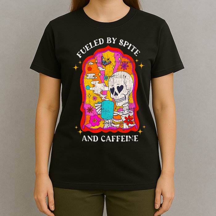 Skeleton Fueled By Spite And Caffeine T-Shirt