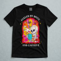 Skeleton Fueled By Spite And Caffeine T-Shirt