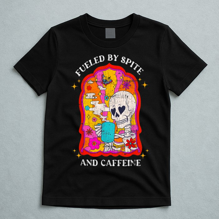 Skeleton Fueled By Spite And Caffeine T-Shirt