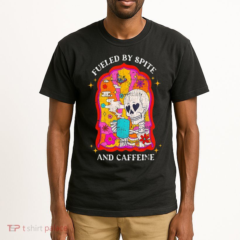 Skeleton Fueled By Spite And Caffeine Tall T-Shirt
