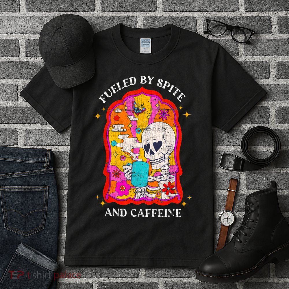 Skeleton Fueled By Spite And Caffeine Tall T-Shirt