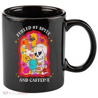 Skeleton Fueled By Spite And Caffeine 11oz C Handle Ceramic Mug