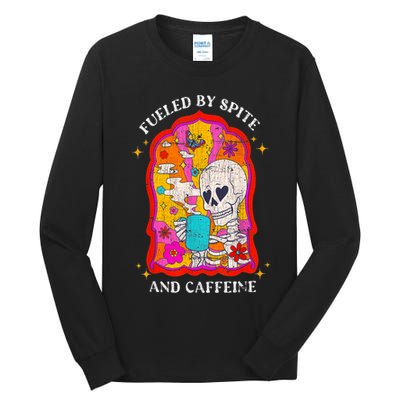 Skeleton Fueled By Spite And Caffeine Tall Long Sleeve T-Shirt
