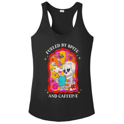 Skeleton Fueled By Spite And Caffeine Ladies PosiCharge Competitor Racerback Tank