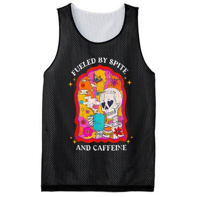 Skeleton Fueled By Spite And Caffeine Mesh Reversible Basketball Jersey Tank