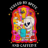 Skeleton Fueled By Spite And Caffeine Youth Performance Sprint T-Shirt