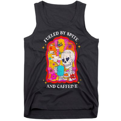 Skeleton Fueled By Spite And Caffeine Tank Top
