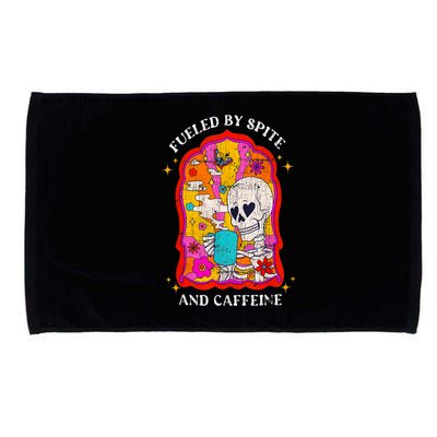 Skeleton Fueled By Spite And Caffeine Microfiber Hand Towel