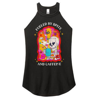 Skeleton Fueled By Spite And Caffeine Women's Perfect Tri Rocker Tank