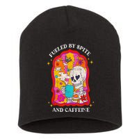 Skeleton Fueled By Spite And Caffeine Short Acrylic Beanie