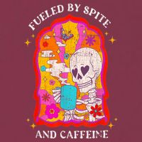 Skeleton Fueled By Spite And Caffeine 16oz Travel Tumbler