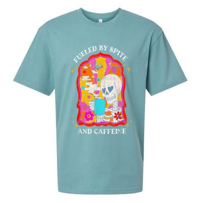 Skeleton Fueled By Spite And Caffeine Sueded Cloud Jersey T-Shirt