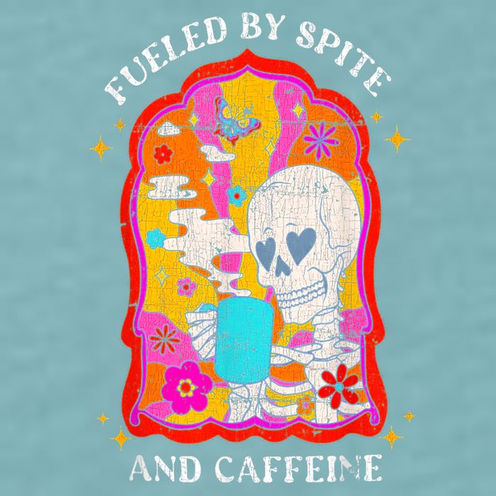 Skeleton Fueled By Spite And Caffeine Sueded Cloud Jersey T-Shirt