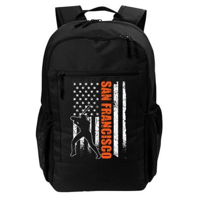 San Francisco Baseball Flag USA Vintage Patriotic Baseball Backpack