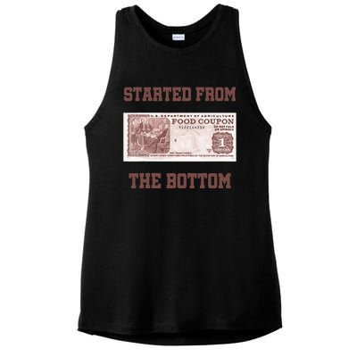 Started From Bottom Food Stamp Coupon Apparel Ladies PosiCharge Tri-Blend Wicking Tank