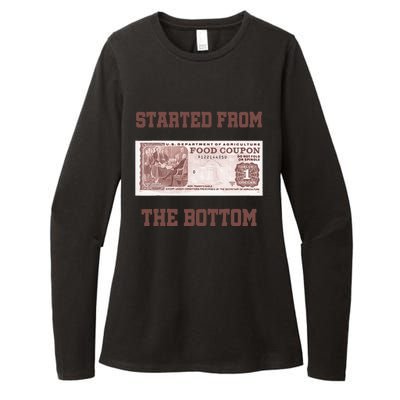 Started From Bottom Food Stamp Coupon Apparel Womens CVC Long Sleeve Shirt