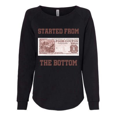 Started From Bottom Food Stamp Coupon Apparel Womens California Wash Sweatshirt