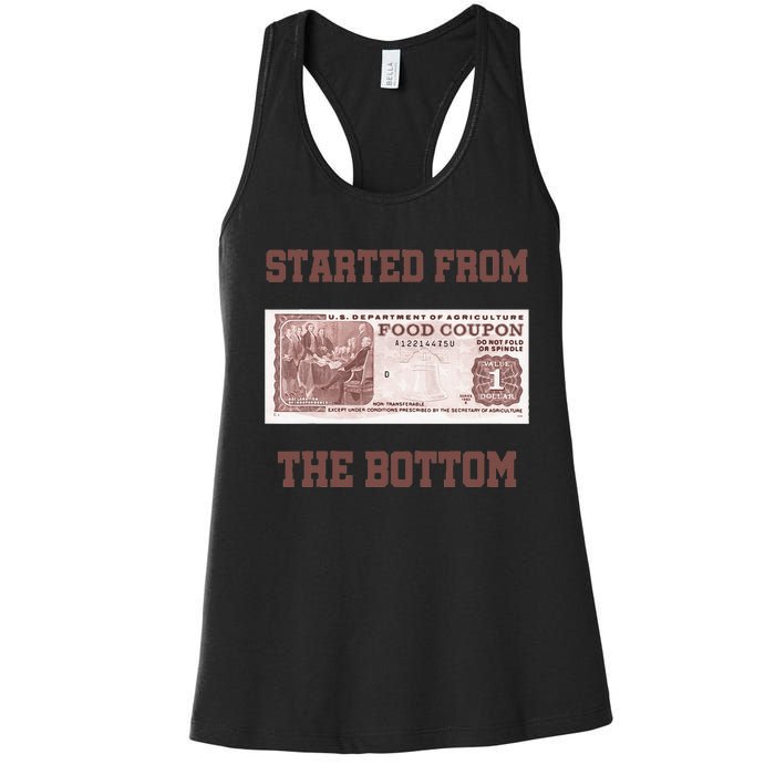 Started From Bottom Food Stamp Coupon Apparel Women's Racerback Tank