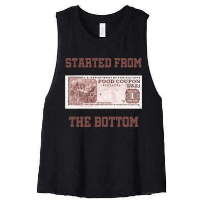 Started From Bottom Food Stamp Coupon Apparel Women's Racerback Cropped Tank