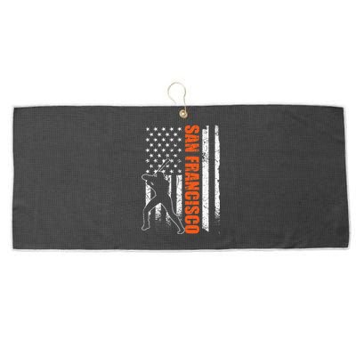 San Francisco Baseball Flag USA Patriotic Baseball Large Microfiber Waffle Golf Towel