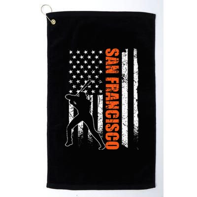 San Francisco Baseball Flag USA Patriotic Baseball Platinum Collection Golf Towel