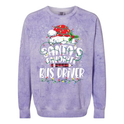 Santa Favorite Bus Driver Christmas Bus Driver Colorblast Crewneck Sweatshirt