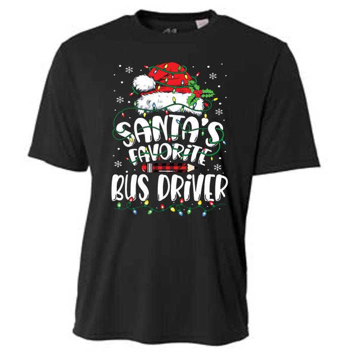 Santa Favorite Bus Driver Christmas Bus Driver Cooling Performance Crew T-Shirt