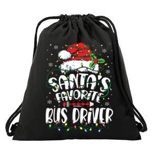 Santa Favorite Bus Driver Christmas Bus Driver Drawstring Bag