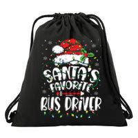 Santa Favorite Bus Driver Christmas Bus Driver Drawstring Bag