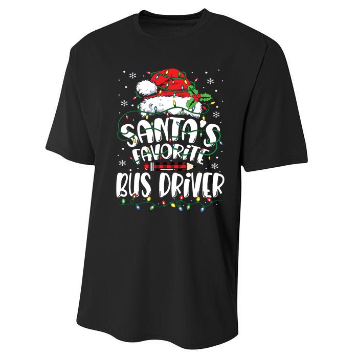 Santa Favorite Bus Driver Christmas Bus Driver Performance Sprint T-Shirt