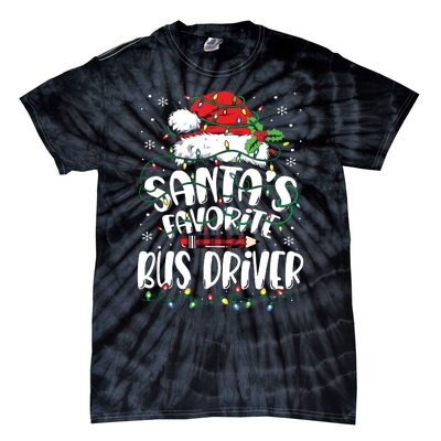 Santa Favorite Bus Driver Christmas Bus Driver Tie-Dye T-Shirt