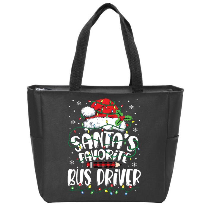 Santa Favorite Bus Driver Christmas Bus Driver Zip Tote Bag