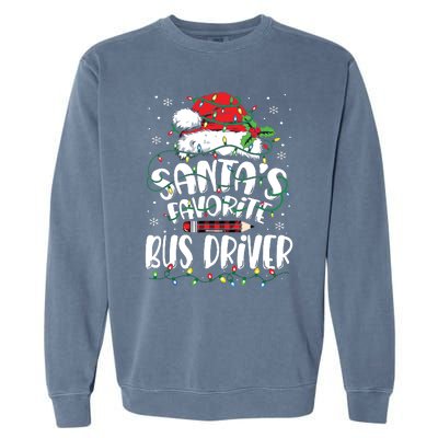 Santa Favorite Bus Driver Christmas Bus Driver Garment-Dyed Sweatshirt