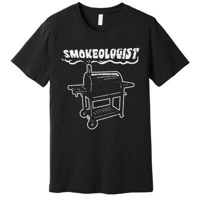 Smokeologist Funny Bbq Barbecue Grill Pitdad Premium T-Shirt