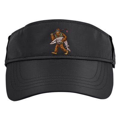 Sturgeon Fishing Bigfoot Fisher Gift Adult Drive Performance Visor