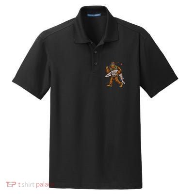 Sturgeon Fishing Bigfoot Fisher Gift Dry Zone Grid Polo