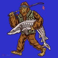 Sturgeon Fishing Bigfoot Fisher Gift T-Shirt