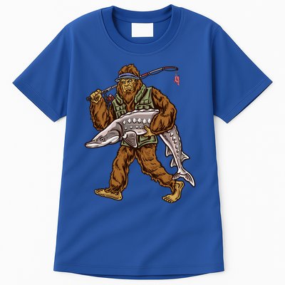Sturgeon Fishing Bigfoot Fisher Gift Tall T-Shirt
