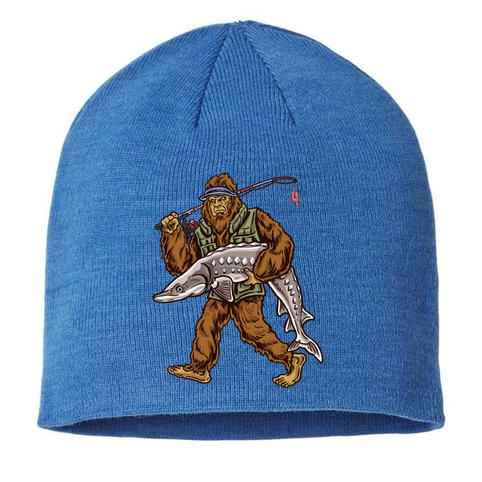 Sturgeon Fishing Bigfoot Fisher Gift Sustainable Beanie