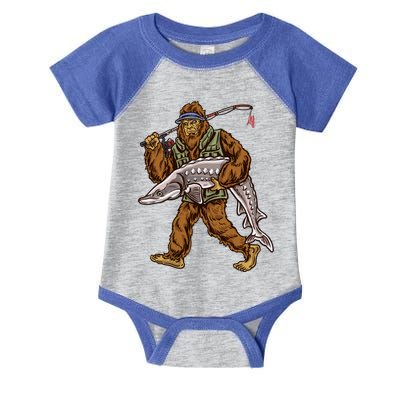 Sturgeon Fishing Bigfoot Fisher Gift Infant Baby Jersey Bodysuit