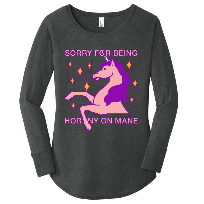 Sorry For Being Horny On Mane Women's Perfect Tri Tunic Long Sleeve Shirt