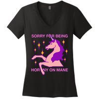 Sorry For Being Horny On Mane Women's V-Neck T-Shirt