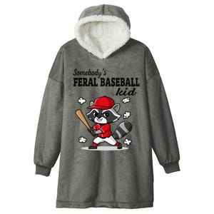 Somebody’S Feral Baseball Raccoon Hooded Wearable Blanket