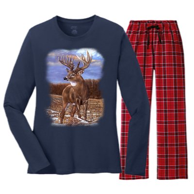 Super Freak Buck Women's Long Sleeve Flannel Pajama Set 