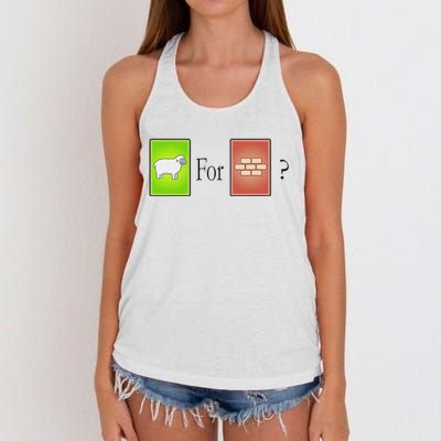 S.H.E.E.P For Brick Funny Board Game Women's Knotted Racerback Tank