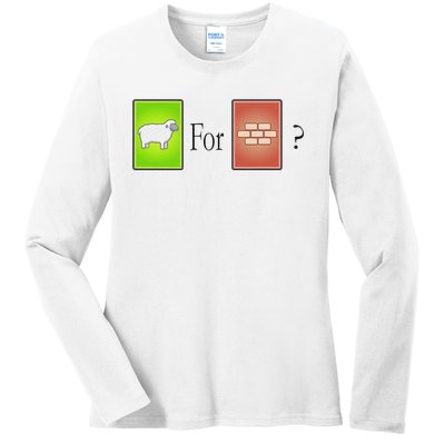 S.H.E.E.P For Brick Funny Board Game Ladies Long Sleeve Shirt