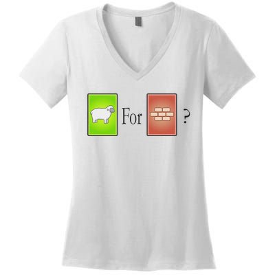 S.H.E.E.P For Brick Funny Board Game Women's V-Neck T-Shirt