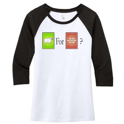 S.H.E.E.P For Brick Funny Board Game Women's Tri-Blend 3/4-Sleeve Raglan Shirt