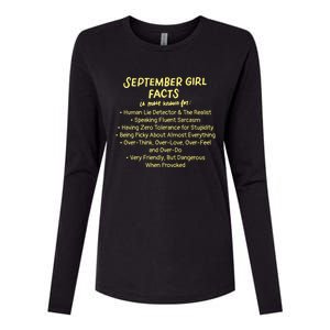 September Facts Birthday Funny Gift Born In September Virgo Gift Womens Cotton Relaxed Long Sleeve T-Shirt